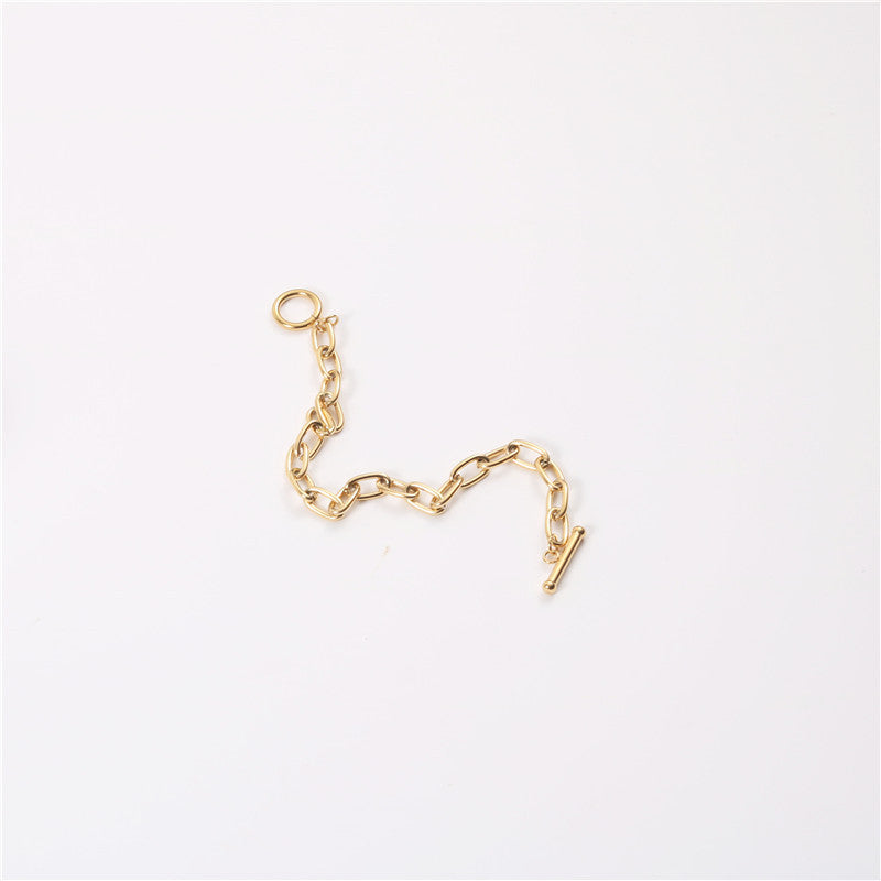 Chunky Chain OT Clasp Bracelet for Women - Retro Style