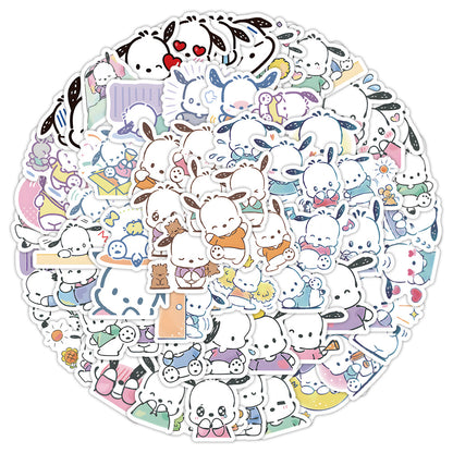 64 PCS Sanrio Waterproof Stickers - Pacha Dog & Puppy