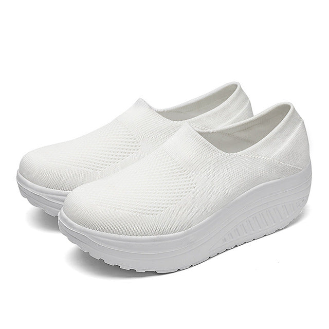 Women's Casual Thick-soled Mesh Slip-on Shoes