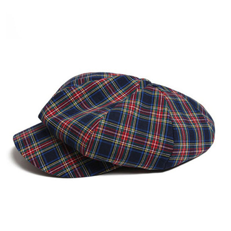 British Style Patterned Newsboy Cap for Artists