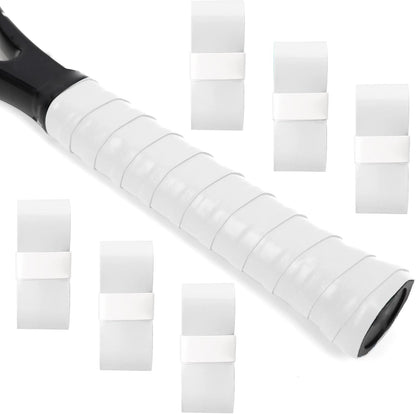 L LK SPORTS Tennis Racket Grip Tape 6 Pack Precut Anti Slip Tennis Grip Tape Absorbent Dry Feel Tennis Grips Overgrip for Tennis Pickleball White