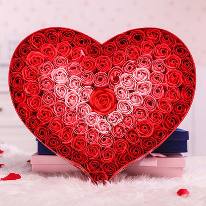Gradient LED Heart-Shaped Soap Rose Gift Box