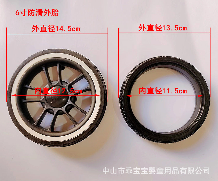 YOYO Baby Stroller Wheels with Rubber Tires and Bearings