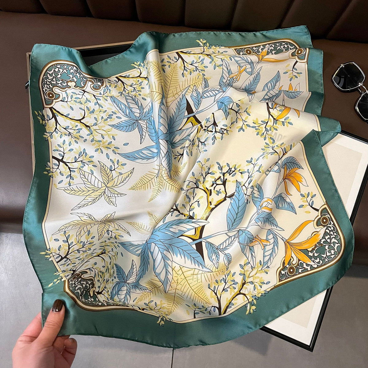 Vintage Silk Scarf - French Style 70cm Square Scarf