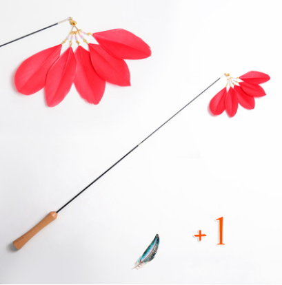 Wooden Cat Teaser Wand - Retractable Cat Toy