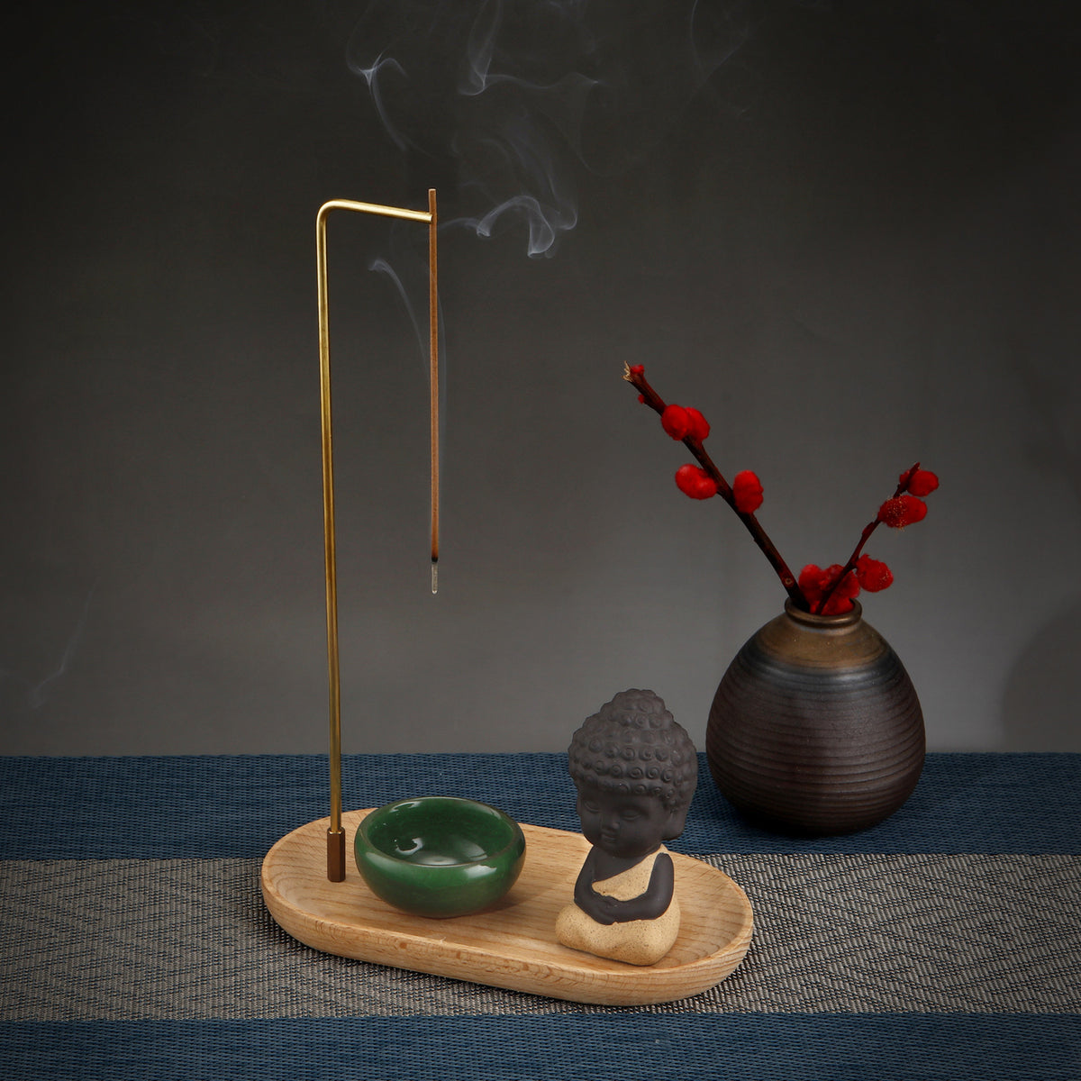 Ceramic Incense Burner Set with Zen Aesthetic (3 Pieces)