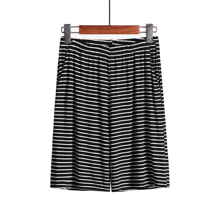 Plus Size Striped Loose Fitting Loungewear Shorts