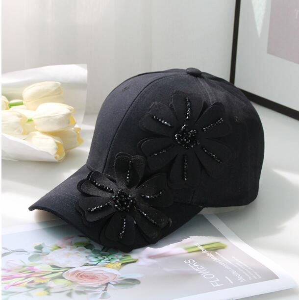 Women's 3D Crystal Flower Fashion Baseball Hat