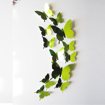 3D Mirror Butterfly Wall Stickers for Home Decor (12 pcs)