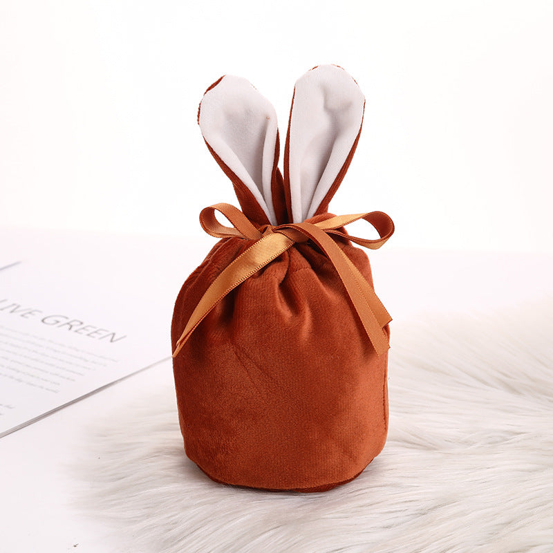 Velvet Bunny Ear Gift Bags for Easter Party Treats