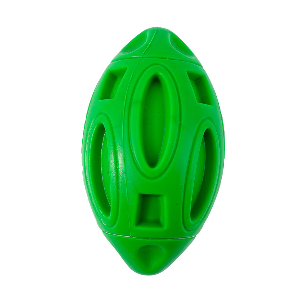 Rubber Sounding Rugby Dog Ball - Bite-Resistant Toy