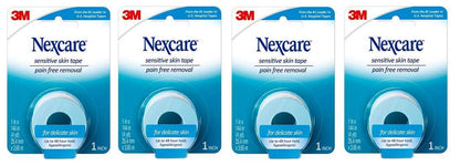 3M Nexcare Sensitive Skin Tape 1inx4yds (Pack of 4)