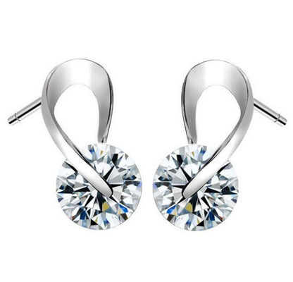 Korean Fashion Jewelry Wholesale Spiral Crystal Earrings