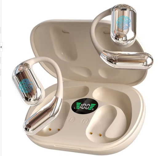 Ear-Mounted Bluetooth Headset with LED Display (One Set)