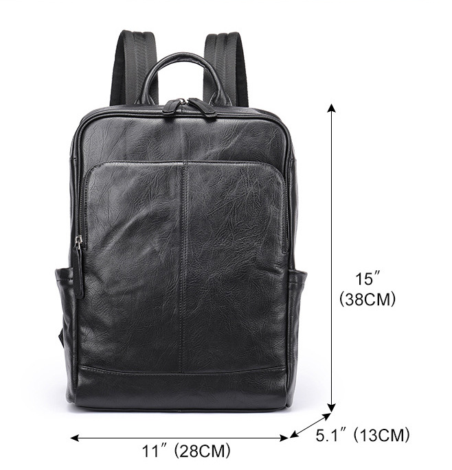 Top Layer Leather Computer Backpack