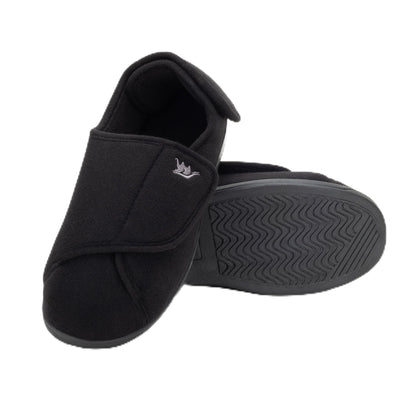 Happy Touch Diabetic Slippers For Women Lymphedema Shoes Edema Shoes For Swollen Feet Indoor and Outdoor Diabetic Velcro Slippers For Women Non Slip House Slippers For Woman (Black 8)