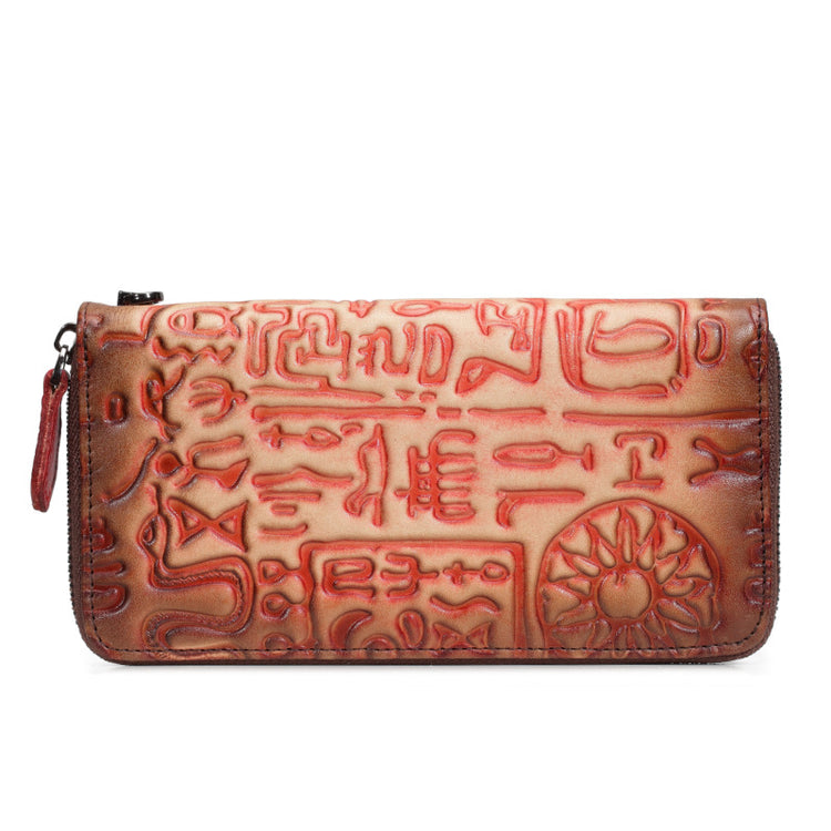 Vintage Oracle Leather Clutch Wallet for Women