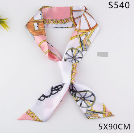 Silk Scarf for Women - Brand Scarf and Bag Ribbon