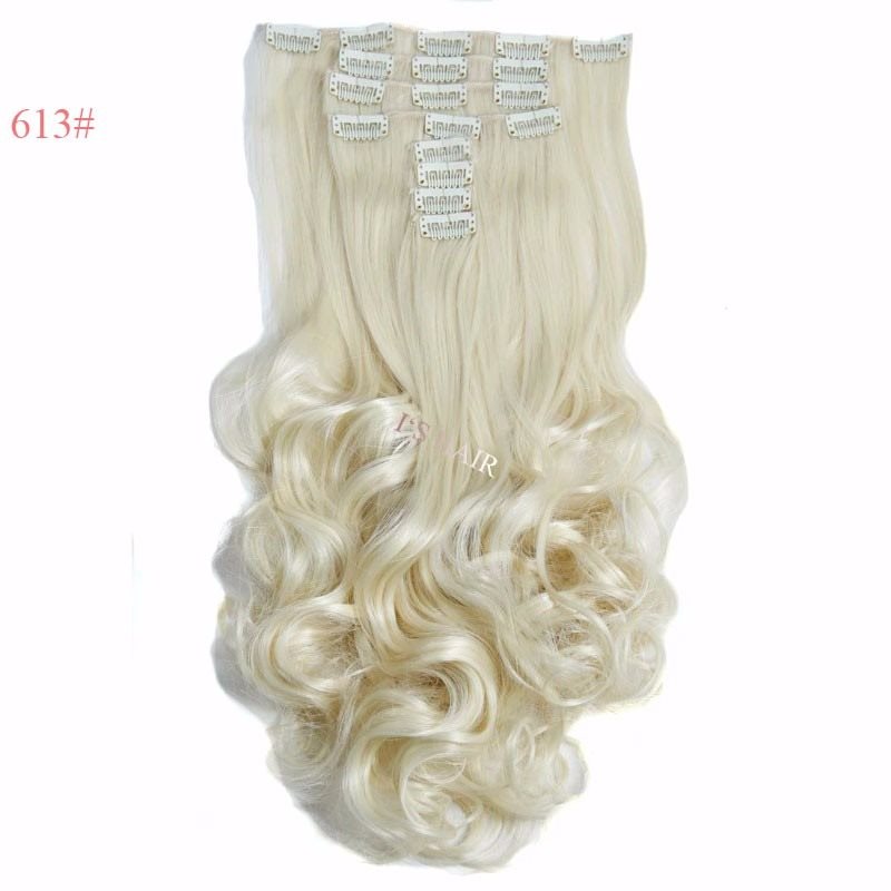 18-Piece Long Wavy Hair Extensions for Women