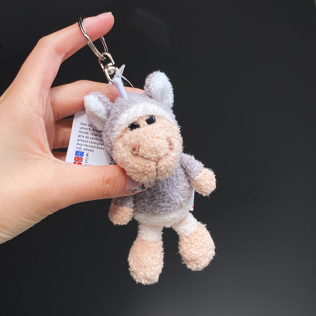Cute Plush White Sheep Keychain Couple Pendant