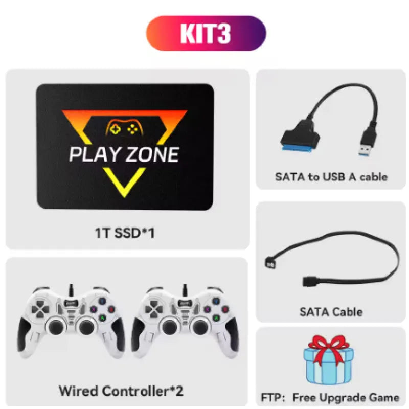 Retro Gaming SSD for Switch/PS5/Xbox/PS4/PS3/PS2/WIIU 80+Emulators Launchbox＆Retrobat＆Playnite 16191 Games Console for PC/Laptop
