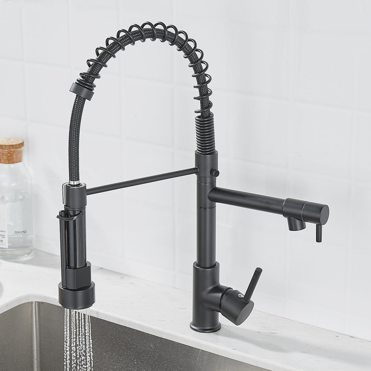 Brushed Nickel Dual-Function Kitchen Faucet