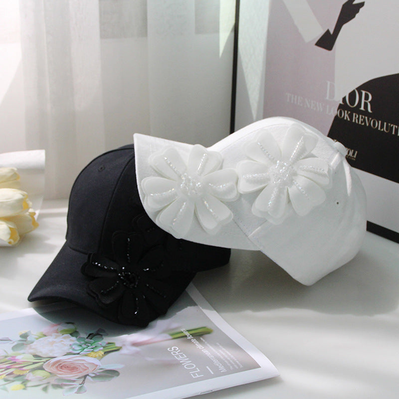 Women's 3D Crystal Flower Fashion Baseball Hat