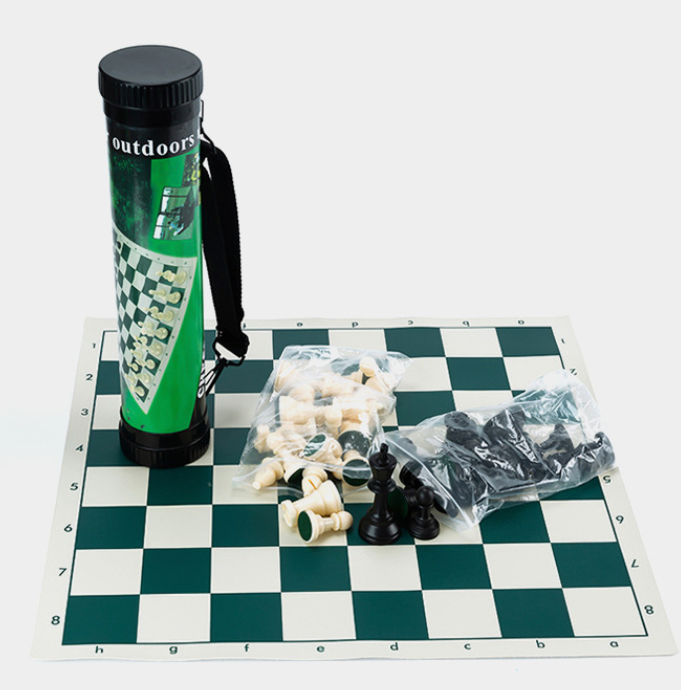 Portable Outdoor Chess Set with Plastic Leather Pieces