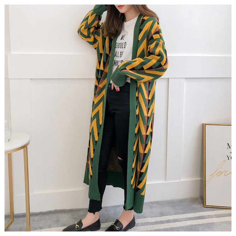 Geometric Cardigan Sweater for Women