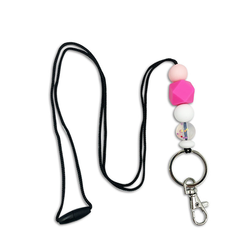 Amazon Badge Holder Keychain with Silicone Beads Lanyard