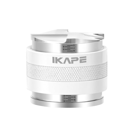 IKAPE Coffee Products 58mm Coffee Distributor & Hand Tamper Adjustable Depth Espresso Distributor Fits All 58mm Espresso Portafilter Compatible with Rancilio Gaggia Bottomless Portafilter (White)