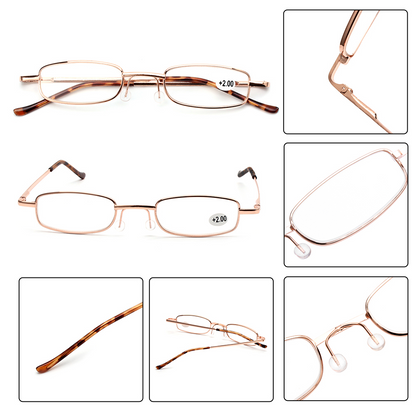 Classic HD Spring Compact Reading Glasses Readers Travel Slim Design with Case