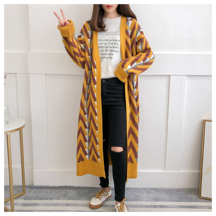 Geometric Cardigan Sweater for Women
