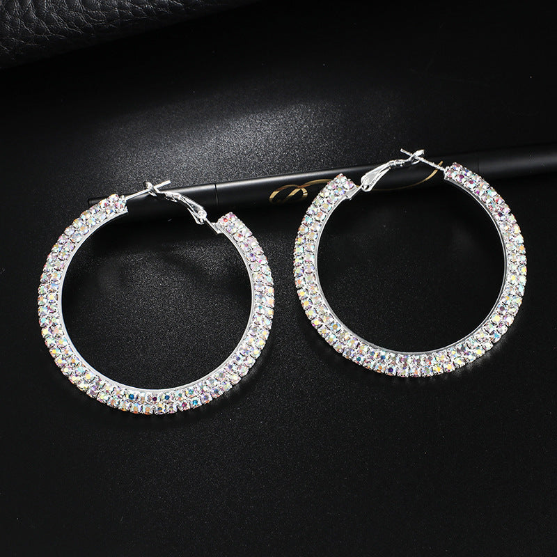 Luxury Round Crystal Hoop Earrings for Women