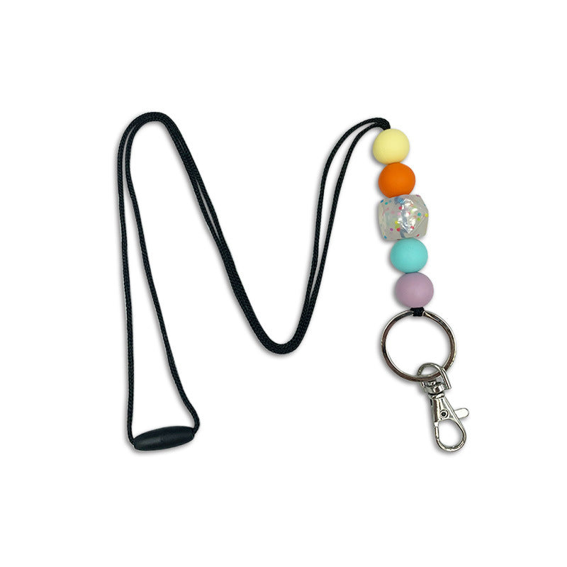 Amazon Badge Holder Keychain with Silicone Beads Lanyard