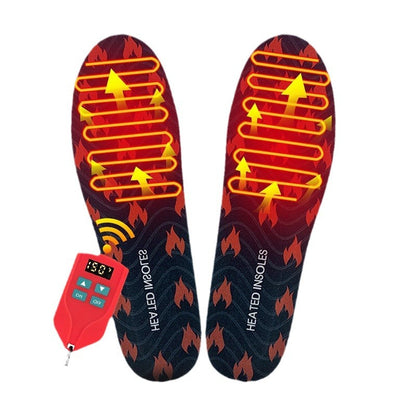 USB Heated Insoles with LED Remote Temperature Control