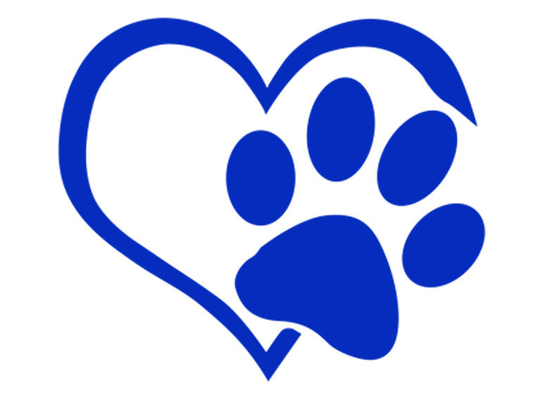 Heart Paw Vinyl Decal for Cars - Reflective Dog Print
