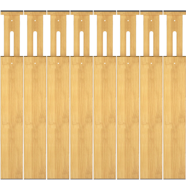 Ryqtop Bamboo Drawer Dividers17-22" Adjustable Kitchen Drawer Organizer for Clothes8 Pack Expandable Drawer Organization Separators for BedroomBathroomDresser and OfficeNatural