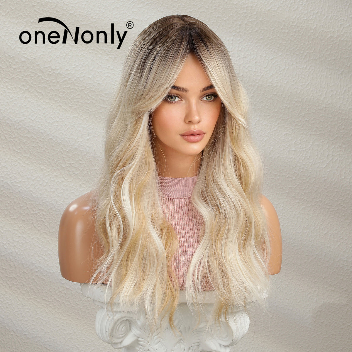 European American Style Curly Wig Set with Highlights
