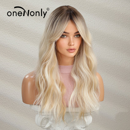 European American Style Curly Wig Set with Highlights