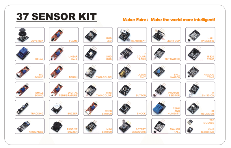 37-in-1 Sensor Kit with 45 Sensor Modules