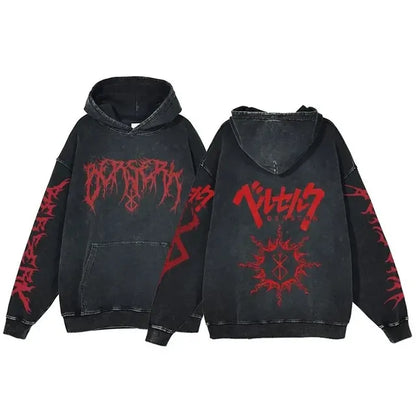 Customizable Retro Washed Cotton Oversized Hoodies