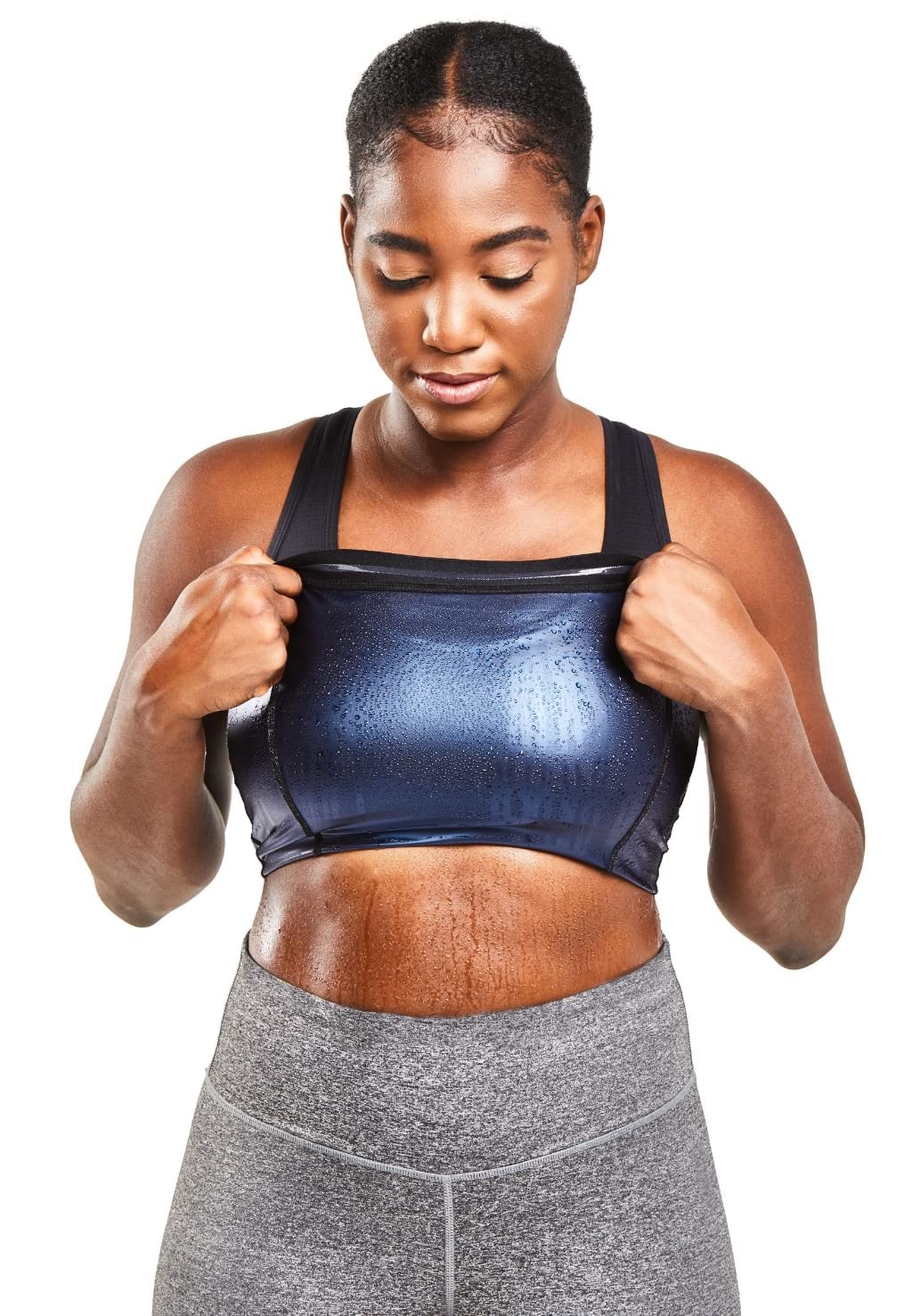 Sweat Shaper Racer Tank: Compression Racerback Top for Women Slimming Tank Top Premium Body Shaper Sauna Racerback Tank Black