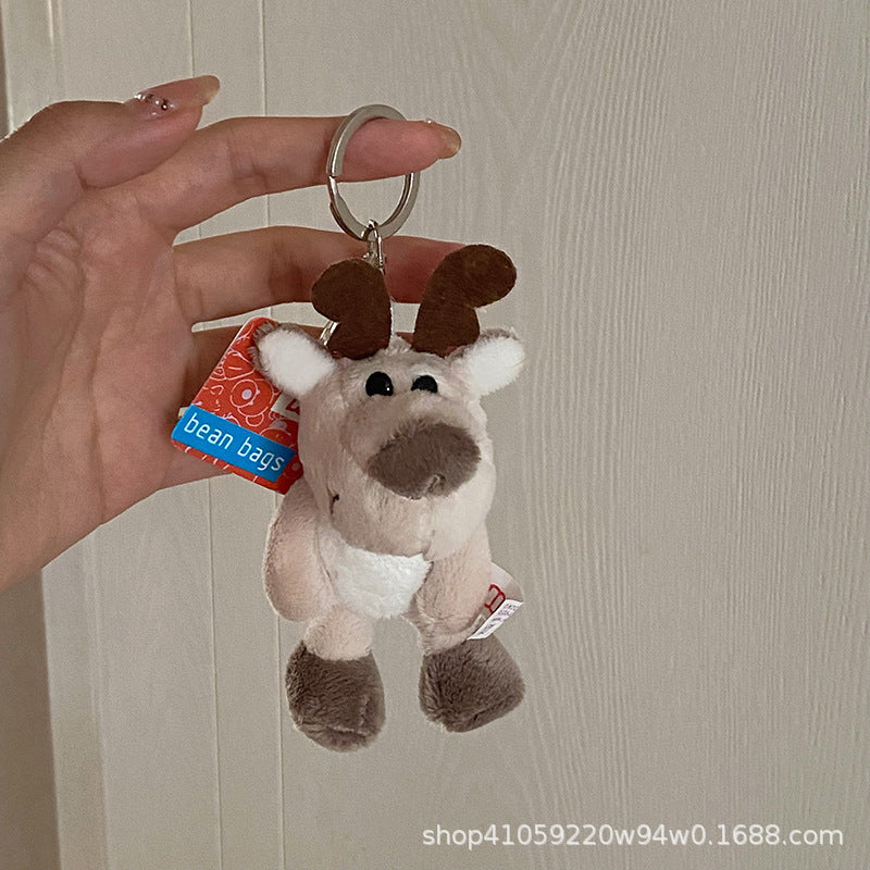 Cute Plush White Sheep Keychain Couple Pendant