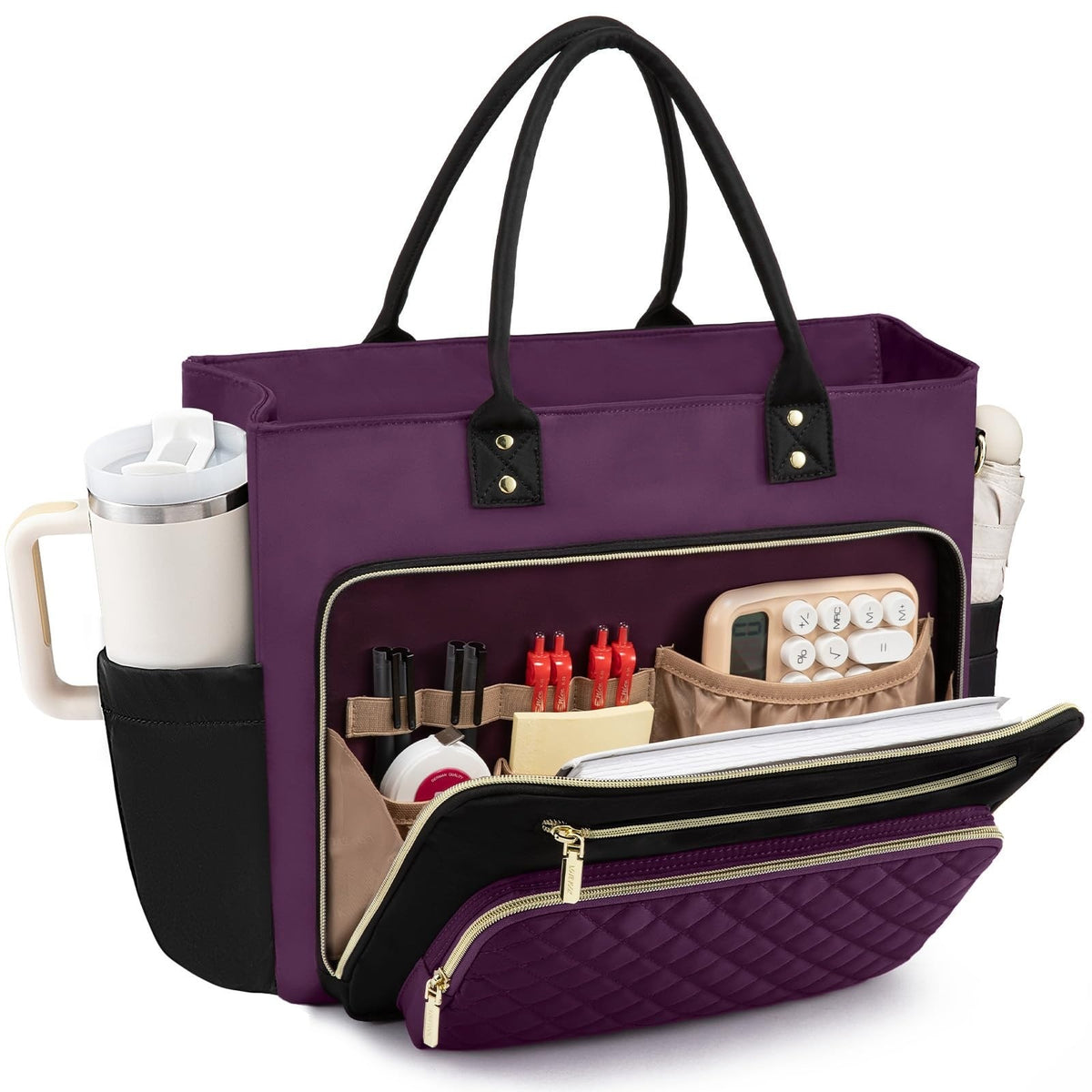 Women's Work and Travel Tote with Large Cup Holder