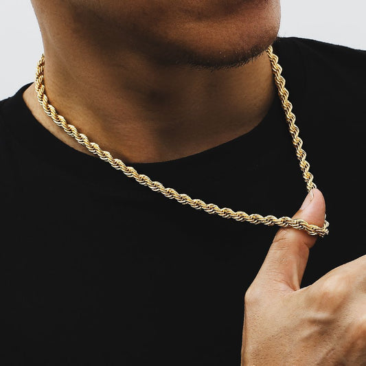Trendy 18K Gold Plated Stainless Steel Twist Chain Necklace