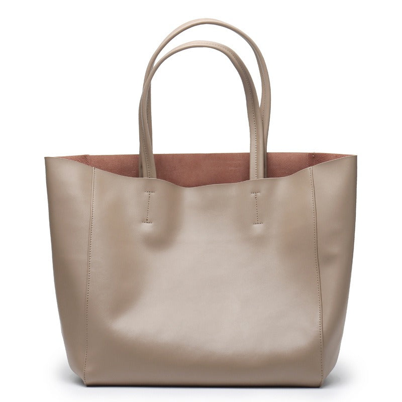 Large Capacity Leather Commuter Tote Bag