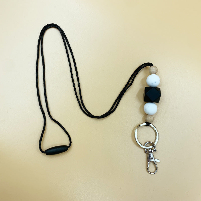 Amazon Badge Holder Keychain with Silicone Beads Lanyard