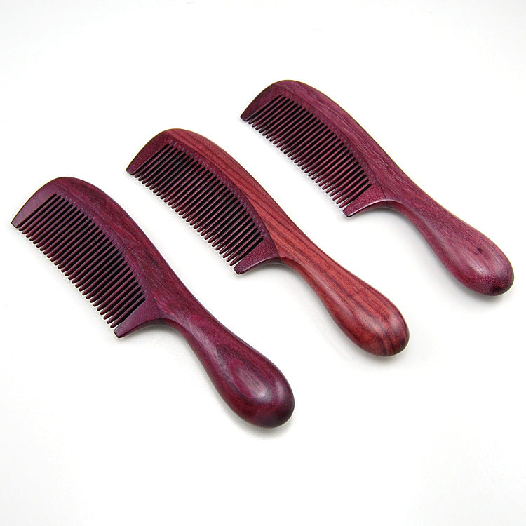 Natural Violet Comb with Thick Purple Wood Massage