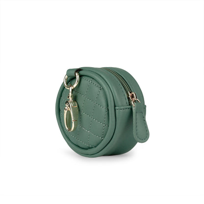 PU Leather Pacifier Bag with Keychain Loop for Small Items